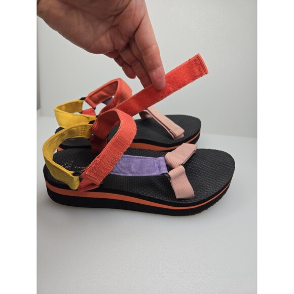 Time and Tru Platform Nature Multi Color Pastel Sandals Rainbow Women's  Size 9 - Picture 9 of 12